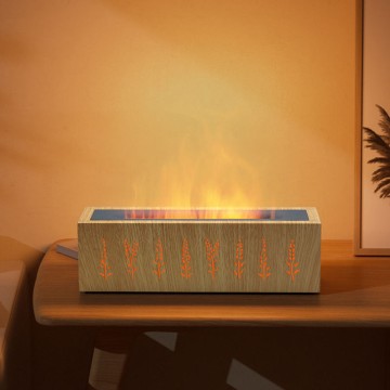 Wood Grain Ultrasonic Flame Aroma Diffuser
